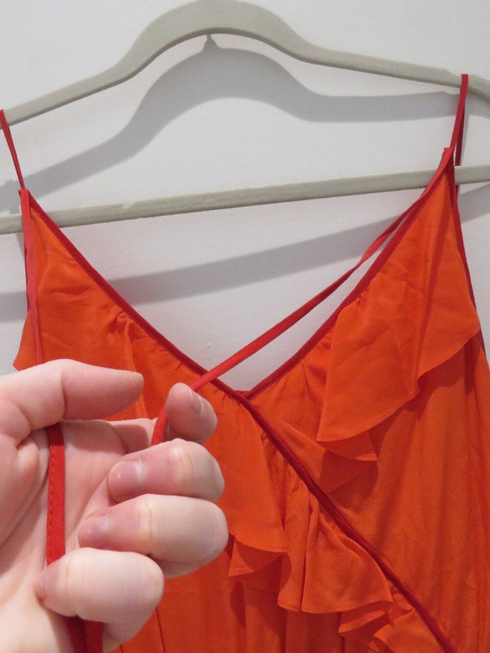 ANTHROPOLOGIE GIRLS FROM SAVOY 100% Silk Ruffle Slip Dress Red Size 4 Coquette - Picture 6 of 12